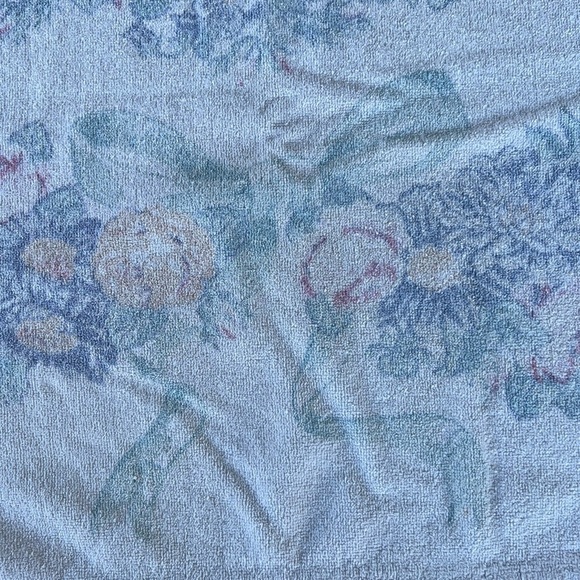 Vintage Cottagecore Floral Bow Coquette Bath Towel Cotton Velour 26” x 45” GUC - Picture 7 of 7